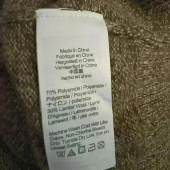 Men’s J. Crew Lamb Wool Blend Tan & Brown Pullover Sweater Recycled Size L - Picture 6 of 7